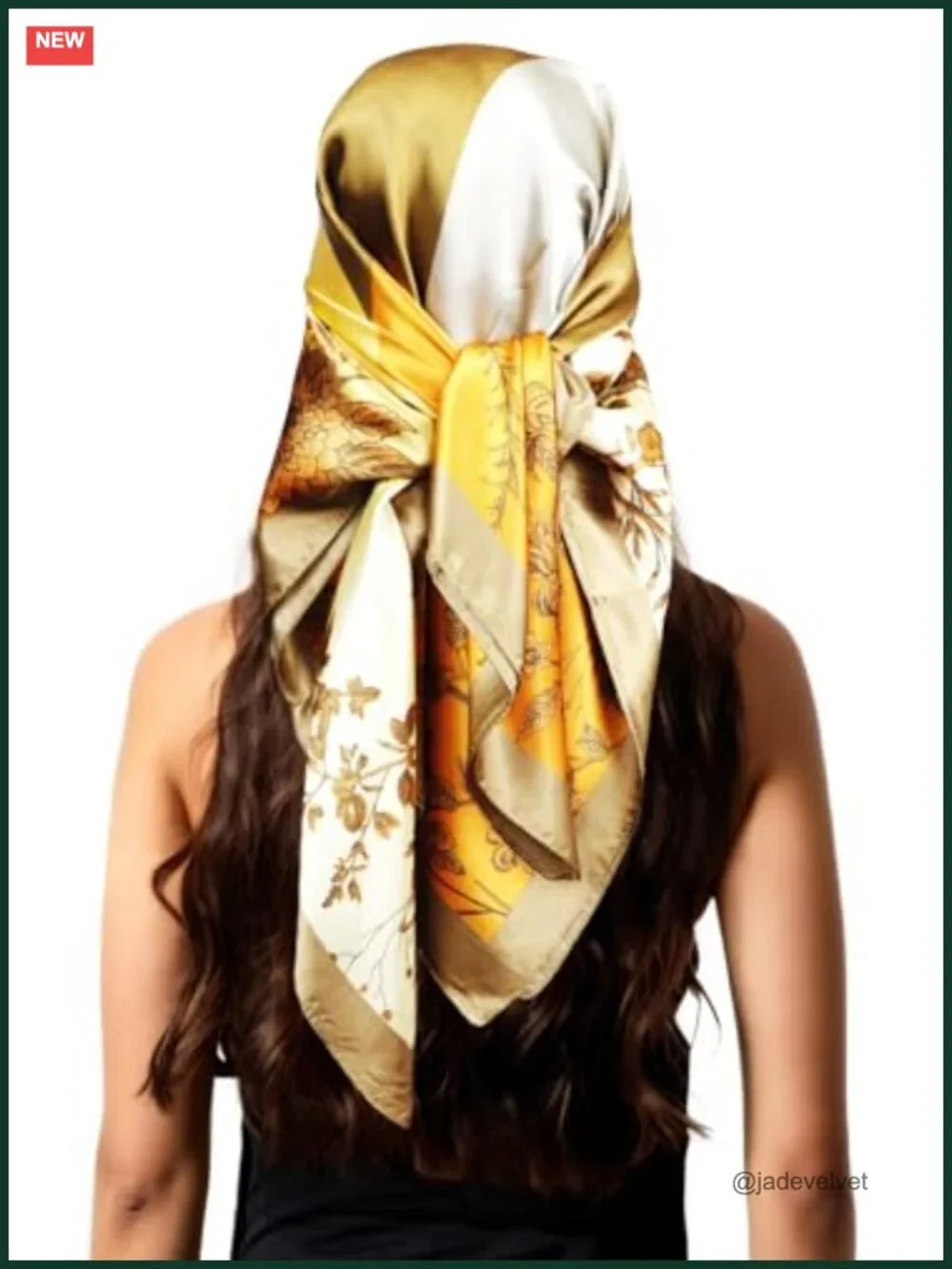 35x35 Satin Head Scarf for Women, Silk-Like Hair Wrap, Square Bandana, Fashion